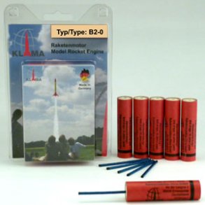 Raketmotor B2-P  (6. stk) m. lunte